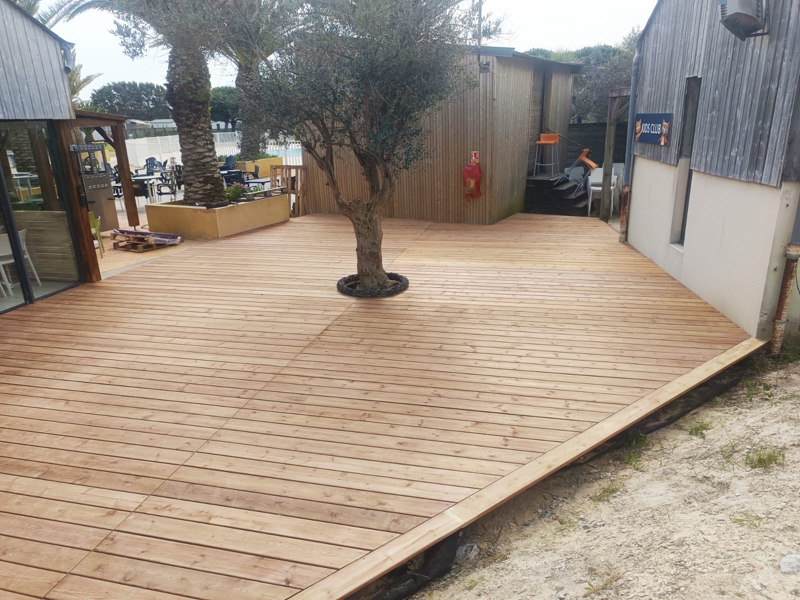 camping homair - terrasse en pin classe 4 marron